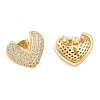 Brass Pave Clear Cubic Zirconia Stud Earrings for Women EJEW-S225-09G-03-2