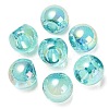 UV Plating Rainbow Iridescent Acrylic Beads OACR-G012-06A-1