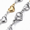 Two Tone 304 Stainless Steel Heart Link Chain Jewelry Sets SJEW-H103-12GP-4