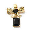 Rack Plating Brass Micro Pave Cubic Zirconia Pendants KK-P241-19G-01-1