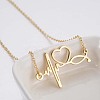 201 Stainless Steel Stethoscope Heartbeat Pendant Necklaces for Women WG4E3E7-01-1