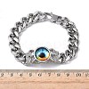 Eye 201/304 Stainless Steel Link Bracelets BJEW-F522-02P-03-5