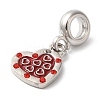 Rack Plating Alloy Light Siam Rhinestone European Dangle Charms PALLOY-S189-23P-2