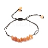 Natural Red Aventurine Chips Braided Bead Bracelet BJEW-JB08019-03-1