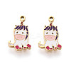 304 Stainless Steel Enamel Charms STAS-L022-289G-1
