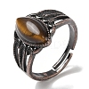 Natural Tiger Eye Horse Eye Adjustable Rings RJEW-K271-05R-13-2