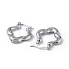 304 Stainless Steel Flower Hoop Earrings for Women EJEW-I284-13P-2
