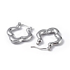 Non-Tarnish 304 Stainless Steel Flower Hoop Earrings for Women EJEW-I284-13P-2