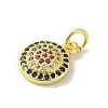 Brass Micro Pave Cubic Zirconia Charms KK-M283-25A-02-2