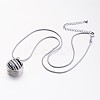 Platinum Tone Brass Pendant Necklaces NJEW-JN01700-2