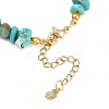 Zinc Alloy Enamel Shell Shape Charm Round Shell Pearl & Dyed Synthetic Turquoise Starfish & Magnesite Chip Beaded Anklets AJEW-AN00735-02-5