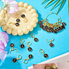 26Pcs Flat Round with Letter A~Z Alloy Enamel Pendant Locking Stitch Markers HJEW-TAC0087-5
