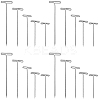 450Pcs 5 Styles Nickel Plated Steel T Pins for Blocking Knitting FIND-SP0002-88-1