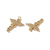 Brass Micro Pave Clear Cubic Zirconia Pendants KK-G439-35G-2
