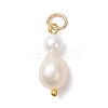 Natural Freshwater Pearl Potato & Shell Pearl Round Bead Pendants PALLOY-JF04714-02-2