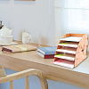 5-Slot Assemble Deer Wooden Desktop Paper Organizer File Holder ODIS-WH0026-28-5