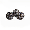 CZ Brass Micro Pave Grade AAA Clear Color Cubic Zirconia Round Beads LS-KK-O065-6mm-05B-NR-2