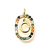 Brass Micro Pave Cubic Zirconia Pendants ZIRC-P123-01G-O02-1