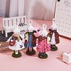 Resin Standing Rabbit Statue Bunny Sculpture Tabletop Rabbit Figurine for Lawn Garden Table Home Decoration ( Brown ) JX085A-6