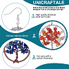 5 Pairs 5 Style Natural Mixed Stone Chip Beads Wrapped Tree of Life Dangle Earrings for Women EJEW-UN0001-97-3