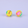 Printed Round Silicone Focal Beads SI-JX0056A-170-1