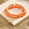 Multilayer Glass Seed Beads Starfish Pendant Anklet for Women PW-WG7288D-03-1