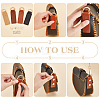 8 Sets 4 Colors Alloy D Ring Clasps with PU Leather Tab FIND-WR0010-68-3
