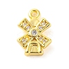 Brass Pave Clear Cubic Zirconia Charms KK-Z051-01G-02-1
