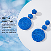 3 Pairs 3 Colors Raffia Grass Flat Round Dangle Stud Earrings EJEW-AN0002-44-3