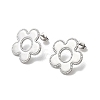 304 Stainless Steel Flower Stud Earrings EJEW-F398-02P-2