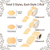 3 Rolls 3 Styles 600Pcs Kraft Paper Label Sticker DIY-BBC0002-68-2