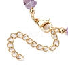 Natural Amethyst Chip & Glass Beaded Anklets AJEW-AN00682-02-4