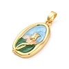 Brass Enamel Pendants KK-Z084-15G-02-2