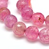 Dyed Natural Agate Faceted Round Beads Strands G-E268-02-3