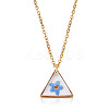1Pc Dried Flower Stainless Steel Cable Chain Necklaces NJEW-TA0001-19A-1