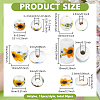 72Pcs 6 Styles Floral Printed Porcelain Beads PORC-PH0001-44-2