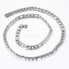 Trendy Men's 304 Stainless Steel Figaro Chain Necklaces and Bracelets Jewelry Sets SJEW-L186-03P-3