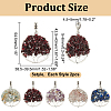 10Pcs 5 Styles Natural Amethyst & Lapis Lazuli & Rose Quartz & Garnet & Flower Amazonite Chip Tree of Life Big Pendants PALLOY-HY00014-2