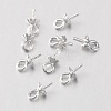 20pcs 925 Sterling Silver 5mm Eye Screwed Pins for Half Drilled Pearl Cup Bail for Charm Pendant STER-I005-33P-1