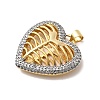 Brass Micro Pave Clear Cubic Zirconia Pendants KK-H519-14A-GP-2