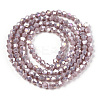 Opaque Solid Color Electroplate Glass Beads Strands EGLA-A039-P2mm-B13-3