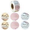 3 Patterns Round Dot Thank You Paper Self-Adhesive Gift Sticker Rolls STIC-YW0001-01-1