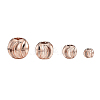 PVD Vacuum Plating Brass Corrugated Round Spacer Beads Set KK-LS0001-10C-RG-1