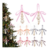 30Pcs 10 Styles Wooden Beaded Pendant Decorations HJEW-AB00736-9