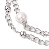8mm Round Shell Pearl Bead Multi-Strand Bracelets BJEW-JB10315-3