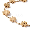 316 Stainless Steel Flowers Link Bracelet with Cable Chains for Women BJEW-G655-06G-3