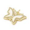 Brass Micro Pave Clear Cubic Zirconia Pendants KK-C045-03A-G-2