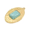 Bohemian Style 304 Stainless Steel with Synthetic Turquoise Pendants LS-STAS-G381-02G-04-2