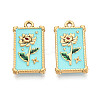304 Stainless Steel Enamel Pendants STAS-N124-21G-1