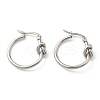 Non-Tarnish 304 Stainless Steel Knot Hoop Earrings EJEW-F319-06P-1